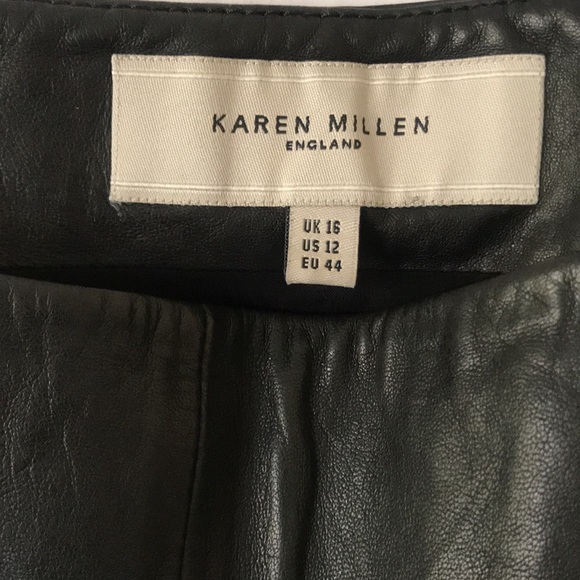 Karen Millen real leather crop pant ankle zip lamb leather size 12 - Picture 4 of 17